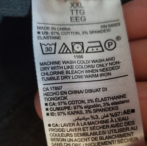 Old Navy Button Up Men's Classic Shirt Black Moon Long Sleeve - XXL - Picture 5 of 5